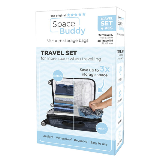 Space Buddy - Vacuum Storage Bags Travel set - 4 pcs