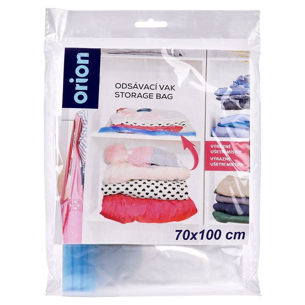 Space-saving vacuum bag for clothes and bedding