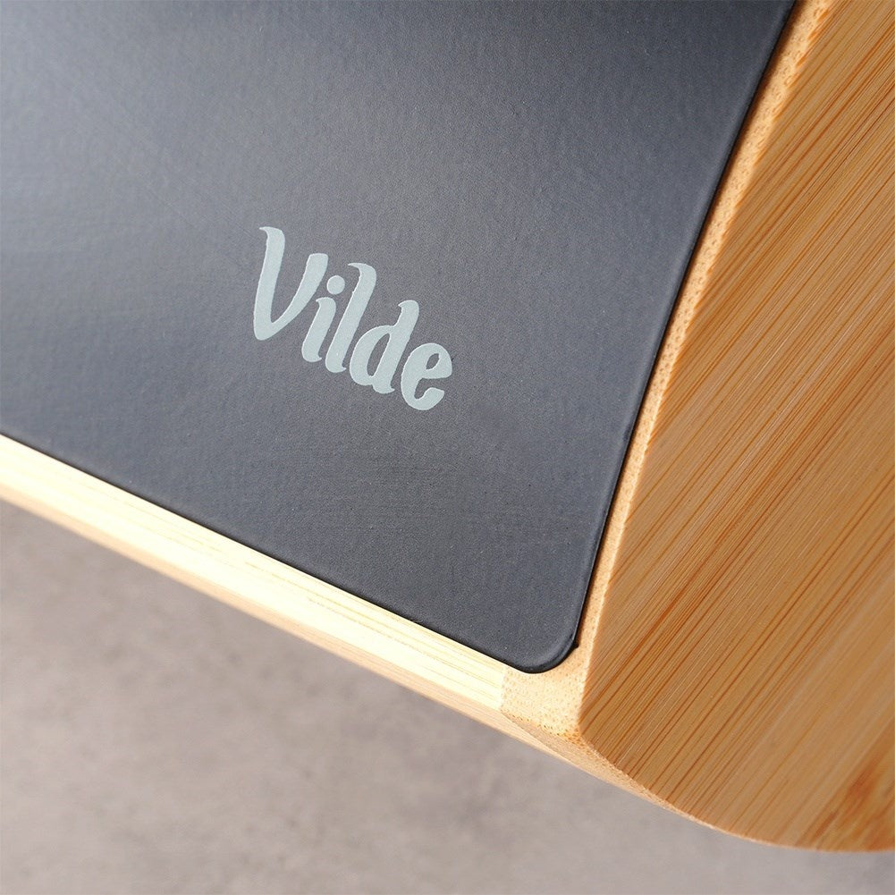 Spacious Bread Box in Bamboo and Black Metal
