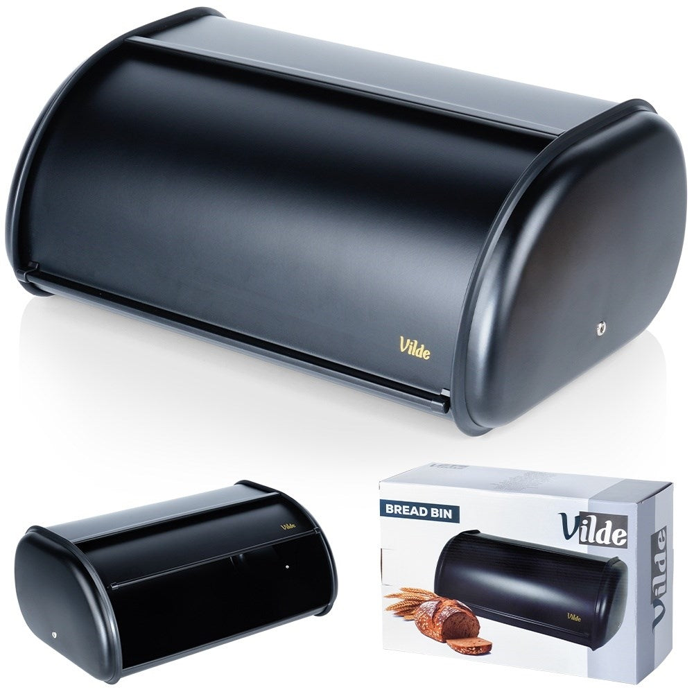 Spacious Bread Box in Black Stainless Steel