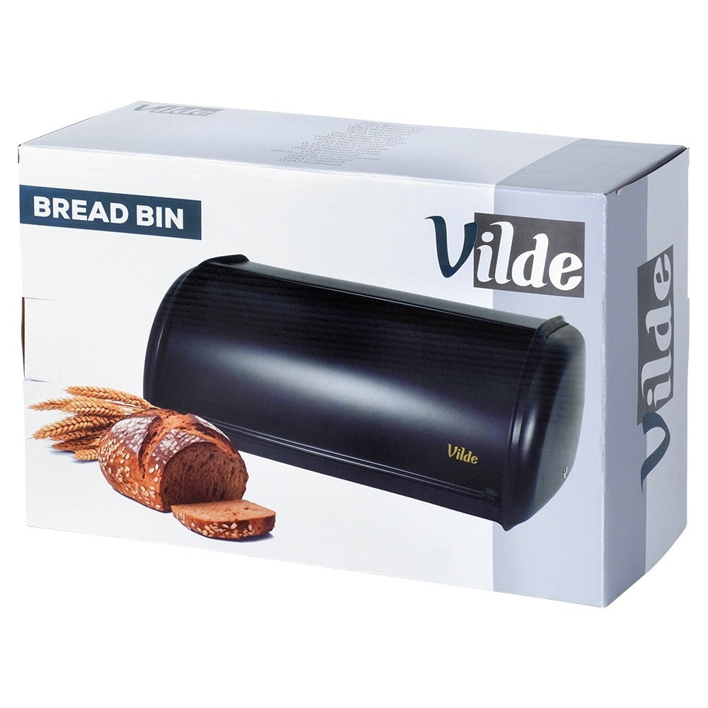 Spacious Bread Box in Black Stainless Steel
