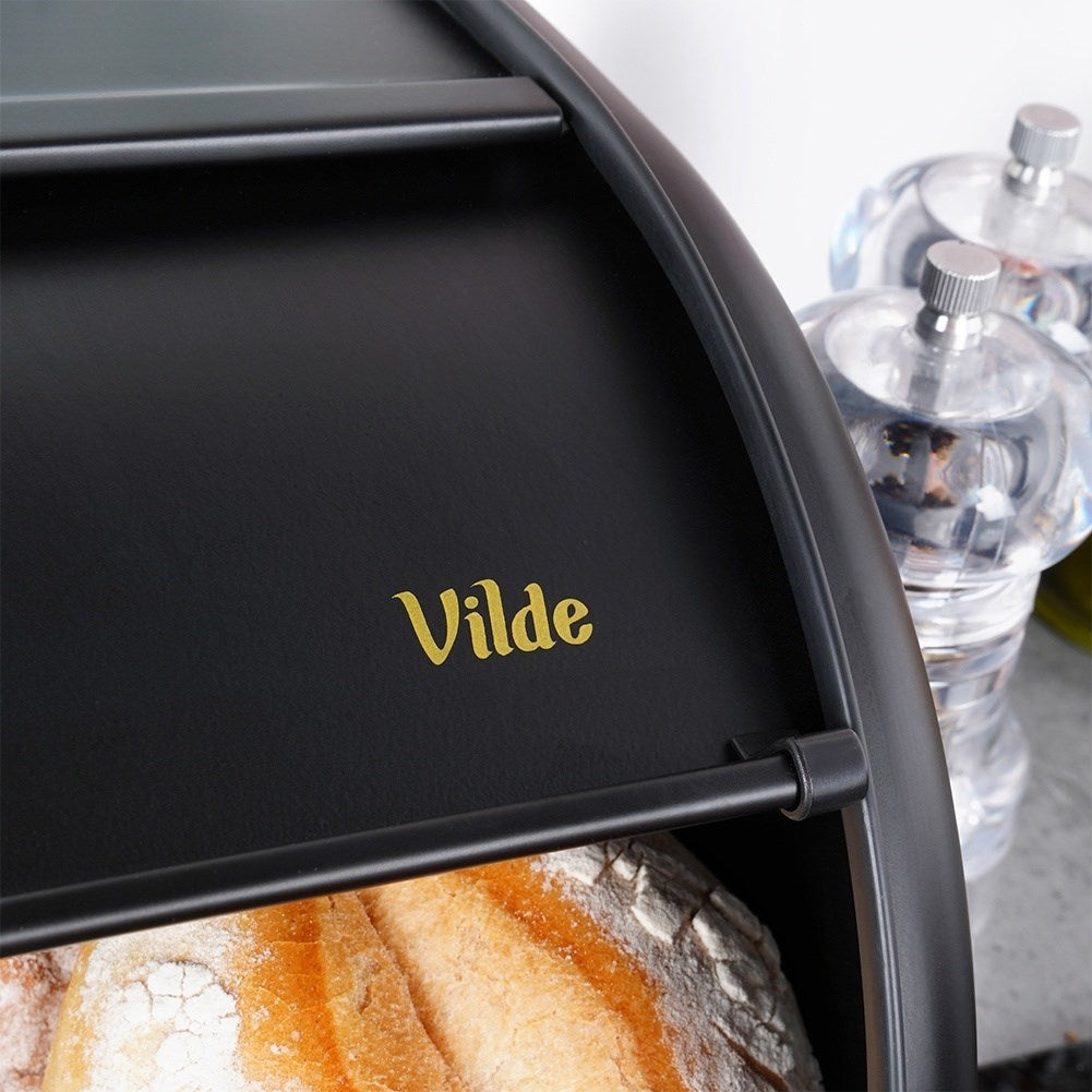 Spacious Bread Box in Black Stainless Steel