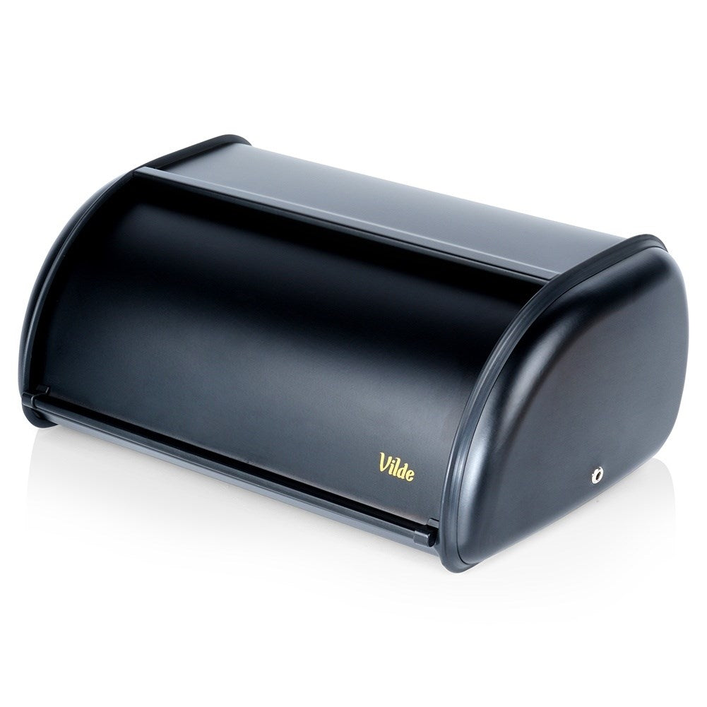 Spacious Bread Box in Elegant Black Stainless Steel