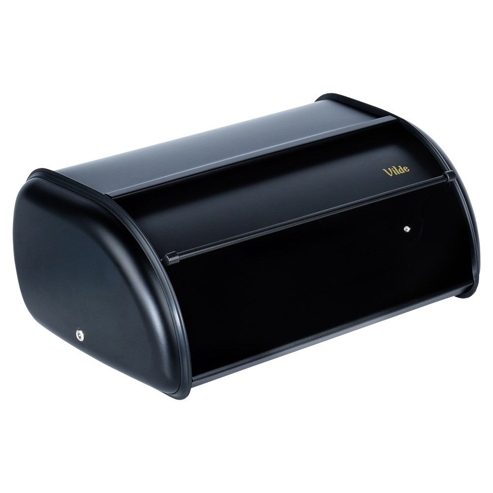 Spacious Bread Box in Elegant Black Stainless Steel