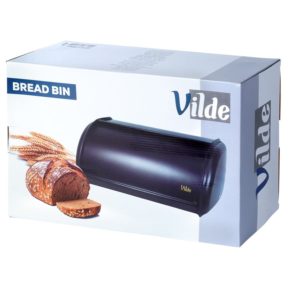 Spacious Bread Box in Elegant Black Stainless Steel