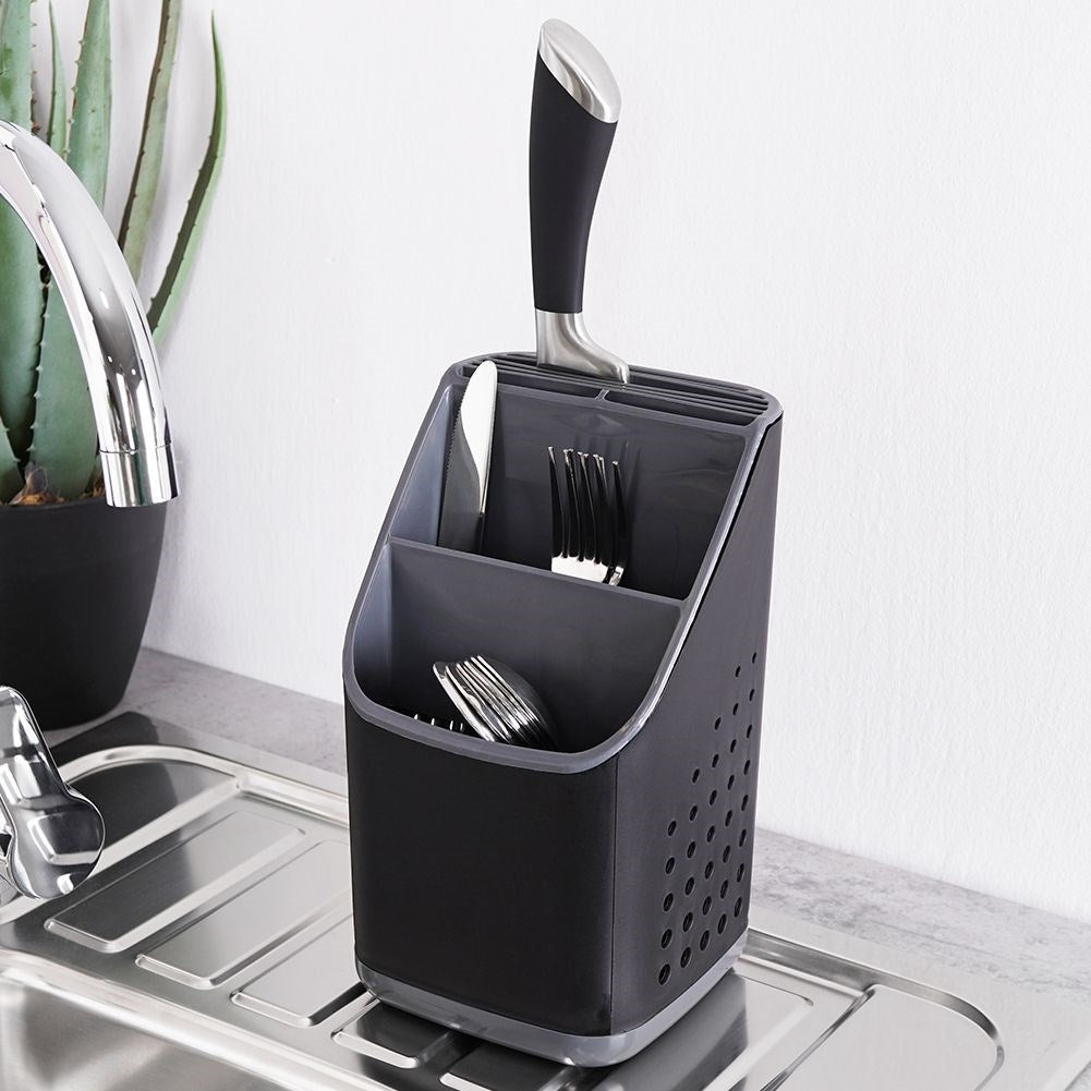 Spacious and practical cutlery and kitchen utensil container
