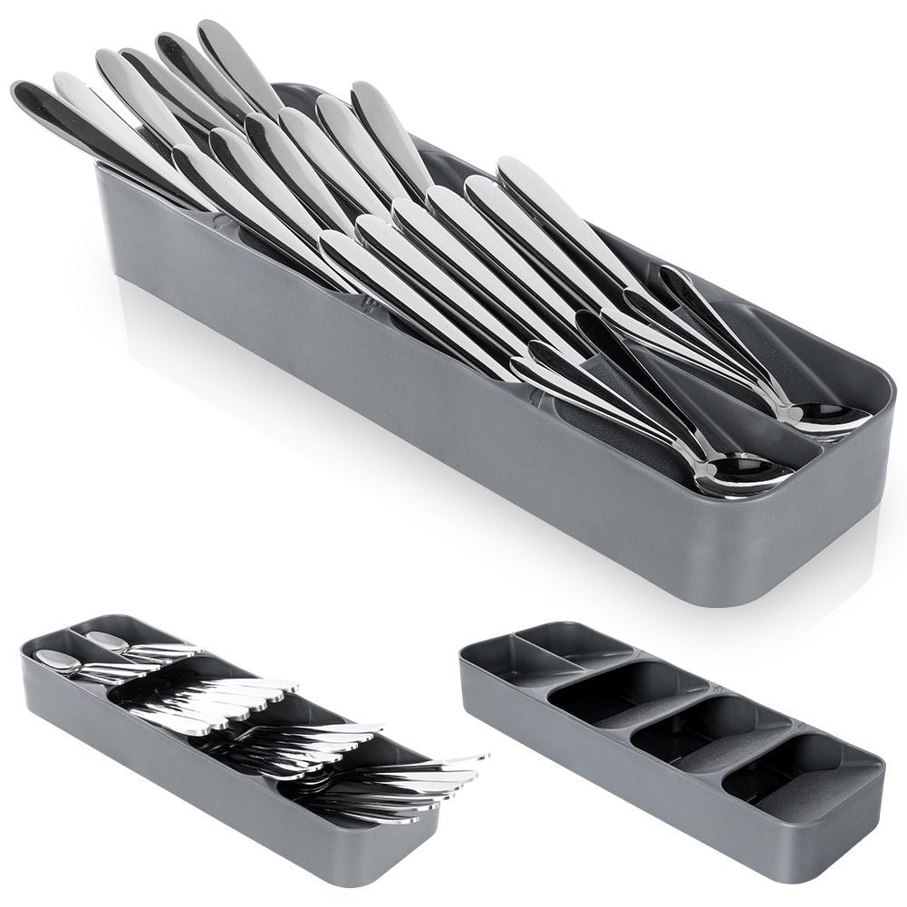 Spacious and practical cutlery box in durable material