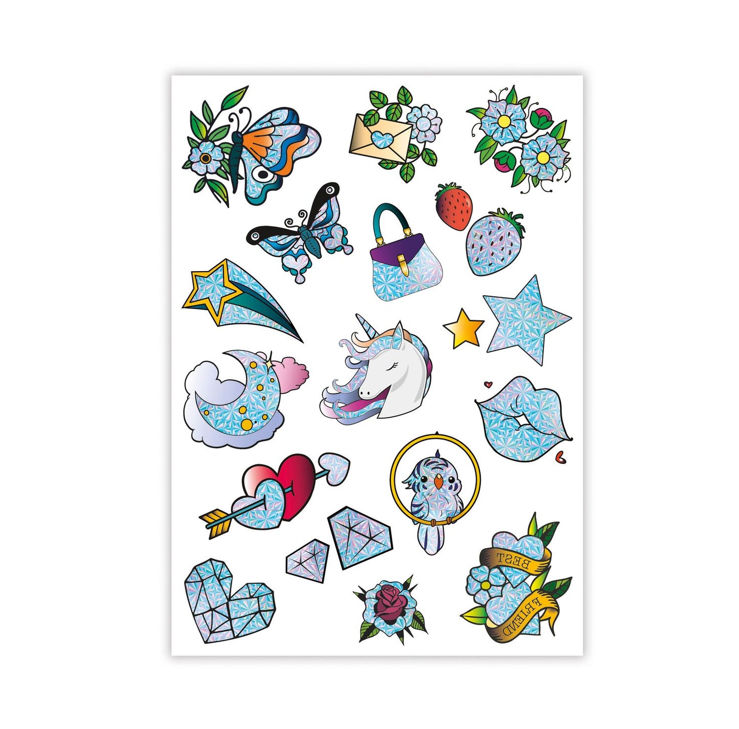Sparkly Tattoo Pack for Kids, Easy to Apply, Ages 6+