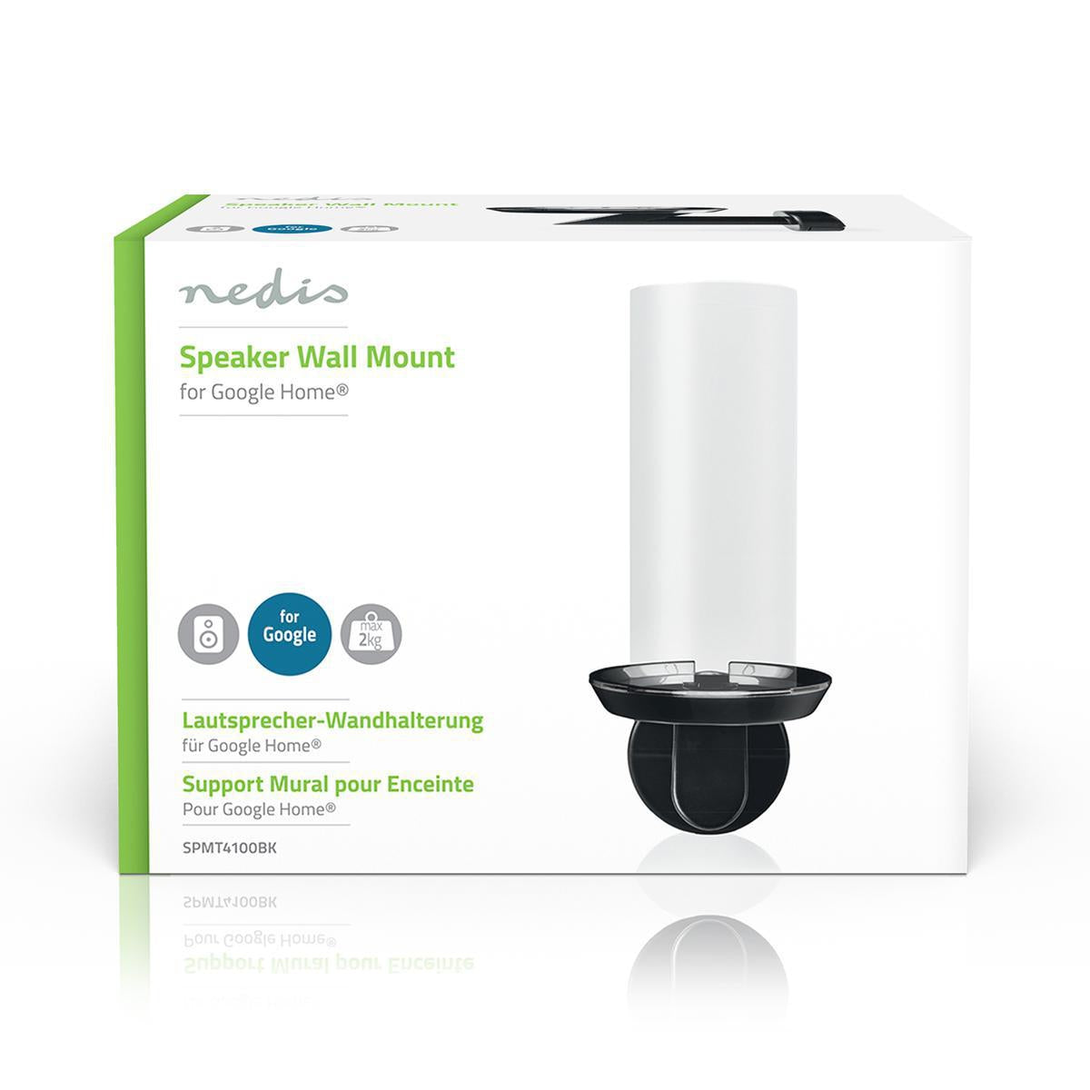 Speaker Bracket | Compatible with: Google Home® | Wall | 2 kg | Fixed | Metal / Steel | Black