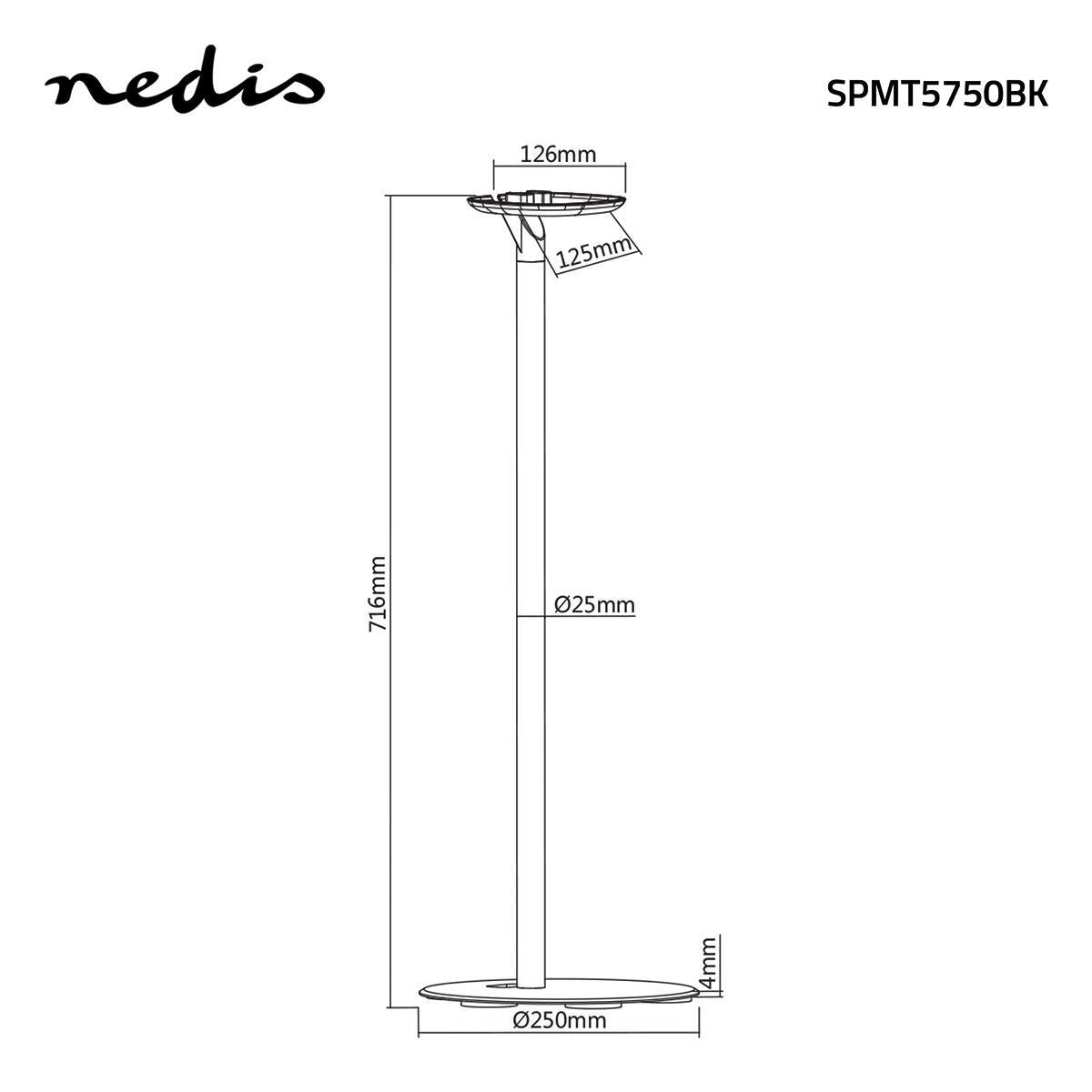 Speaker Bracket | Compatible with: Sonos® One SL™ / Sonos® One™ / Sonos® PLAY:1™ | Floor | 3 kg | Fixed | ABS / Steel | Black
