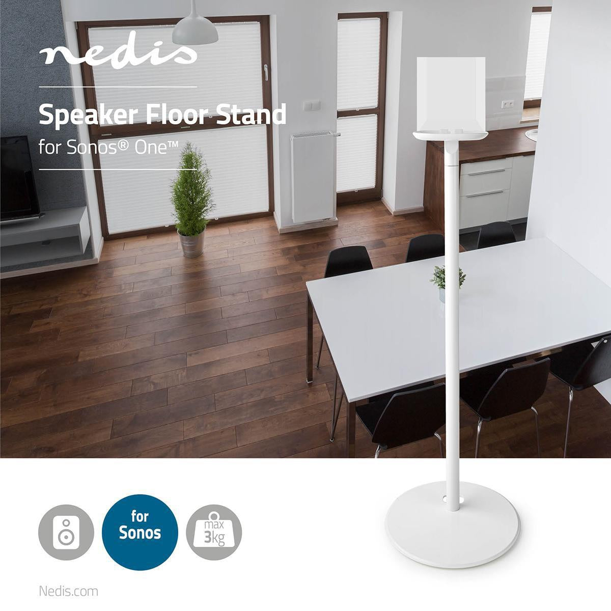 Speaker Bracket | Compatible with: Sonos® One SL™ / Sonos® One™ / Sonos® PLAY:1™ | Floor | 3 kg | Fixed | ABS / Steel | White