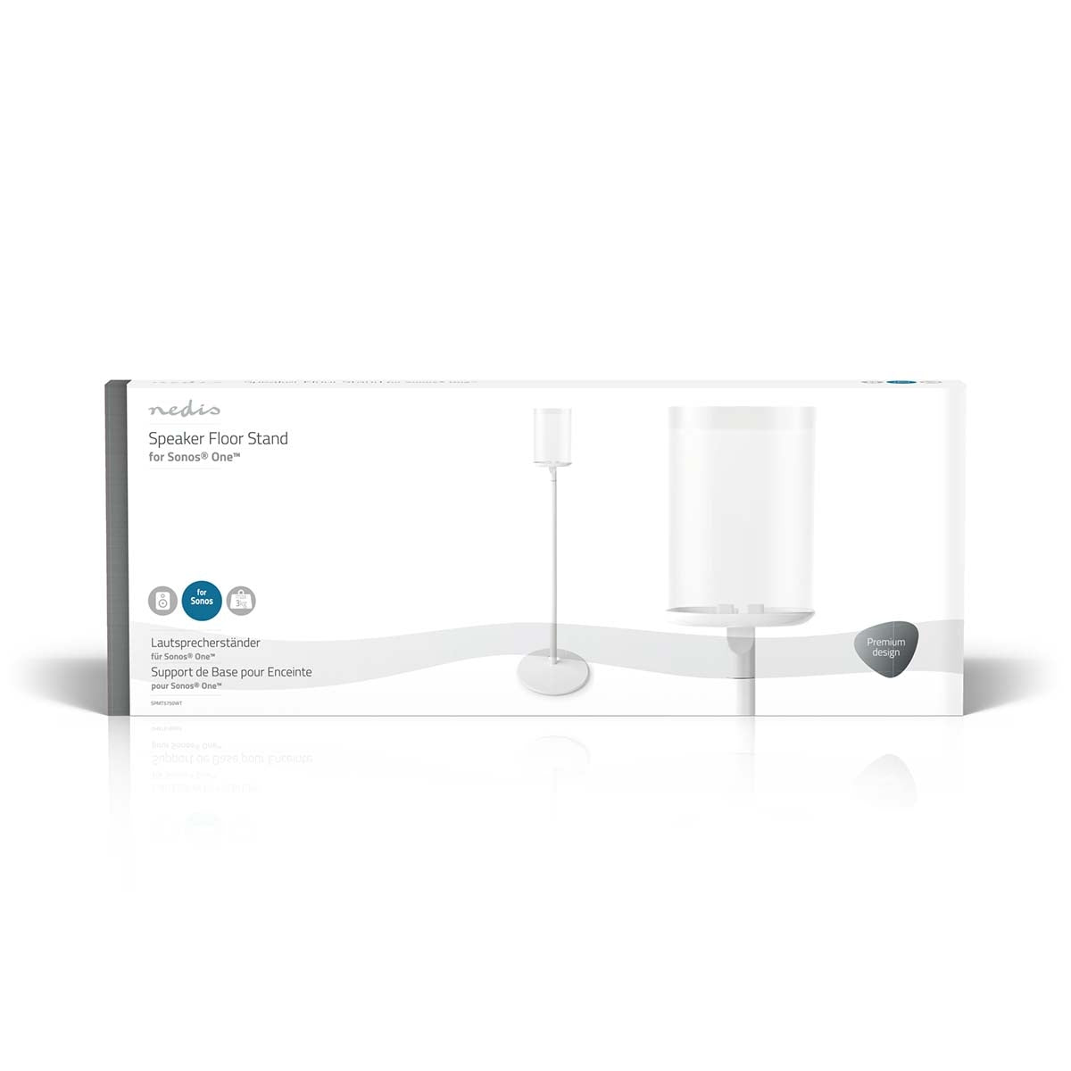 Speaker Bracket | Compatible with: Sonos® One SL™ / Sonos® One™ / Sonos® PLAY:1™ | Floor | 3 kg | Fixed | ABS / Steel | White