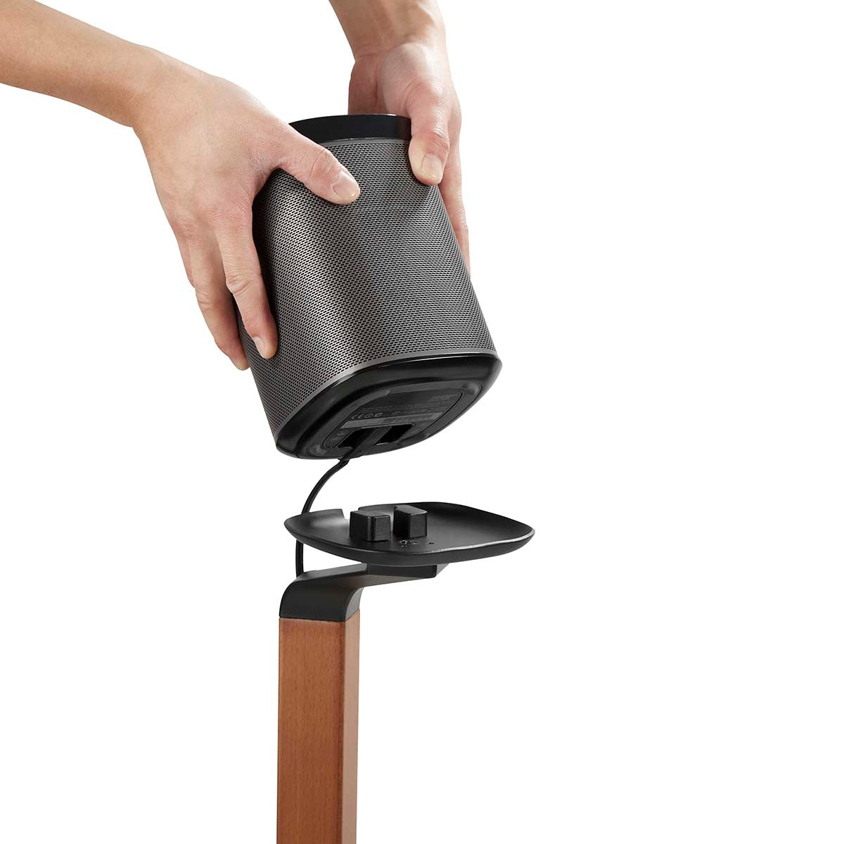 Speaker Bracket | Compatible with: Sonos® One SL™ / Sonos® One™ / Sonos® PLAY:1™ | Set | 10 kg | Fixed | Metal / Wood | Brown / Black