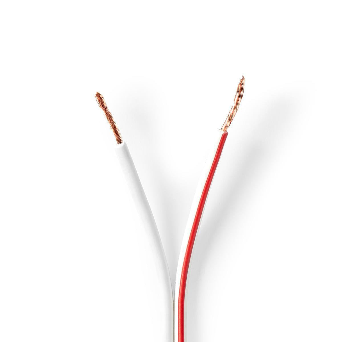Speaker Cable | 2x 1.50 mm² | Copper | 100.0 m | Round | PVC | White | Reel