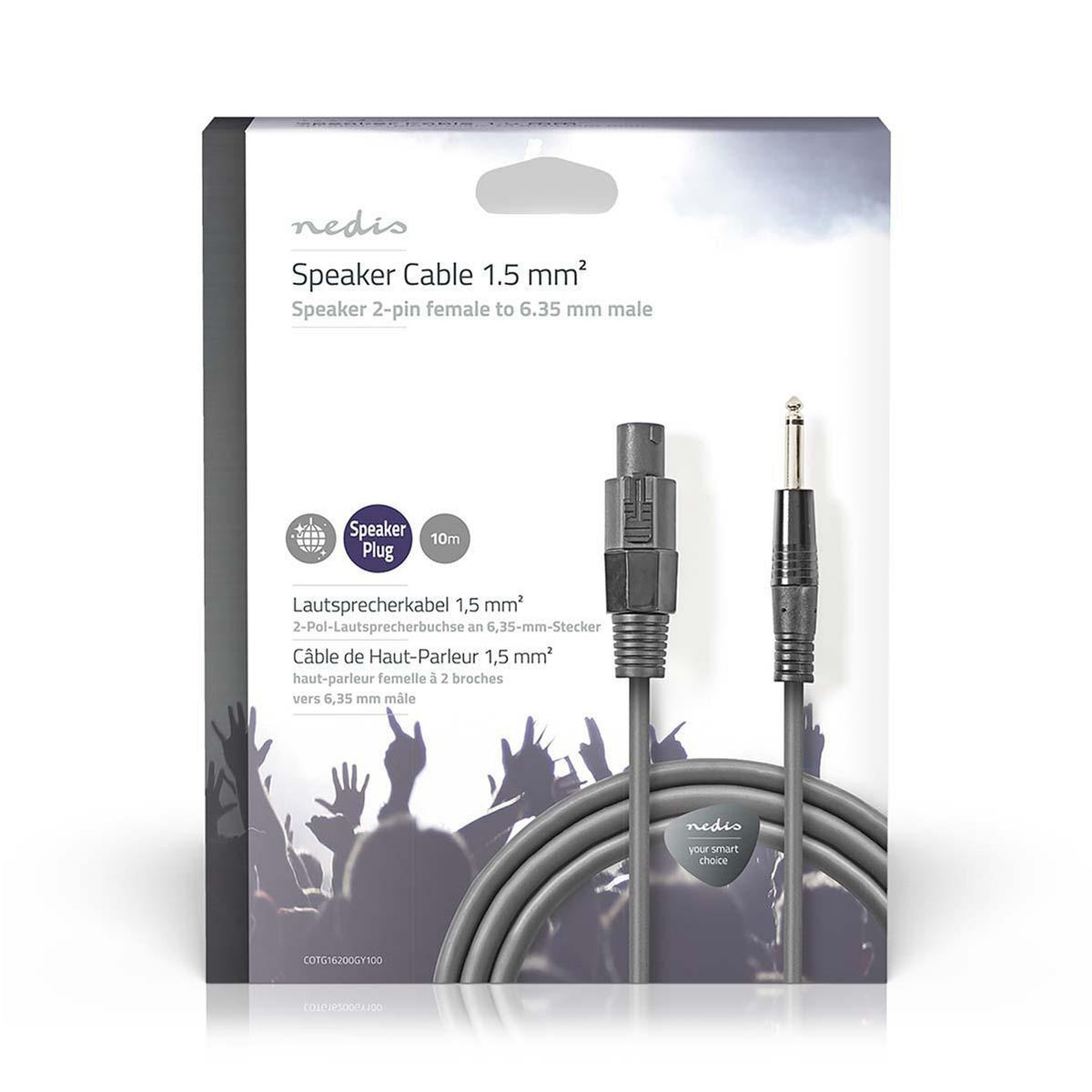 Speaker Cable, Copper, 10m, Dark Grey, PVC Coated