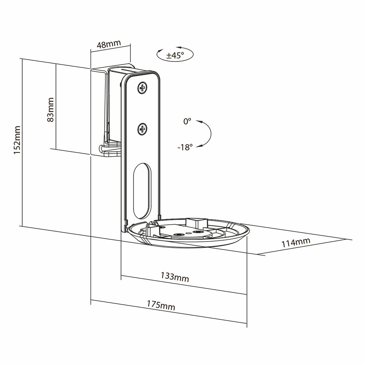 Speaker Mount | Compatible with: Sonos® Era100 | Wall | 3 kg | Swivel / Tilt | Tiltable | Rotatable | ABS / Metal | White