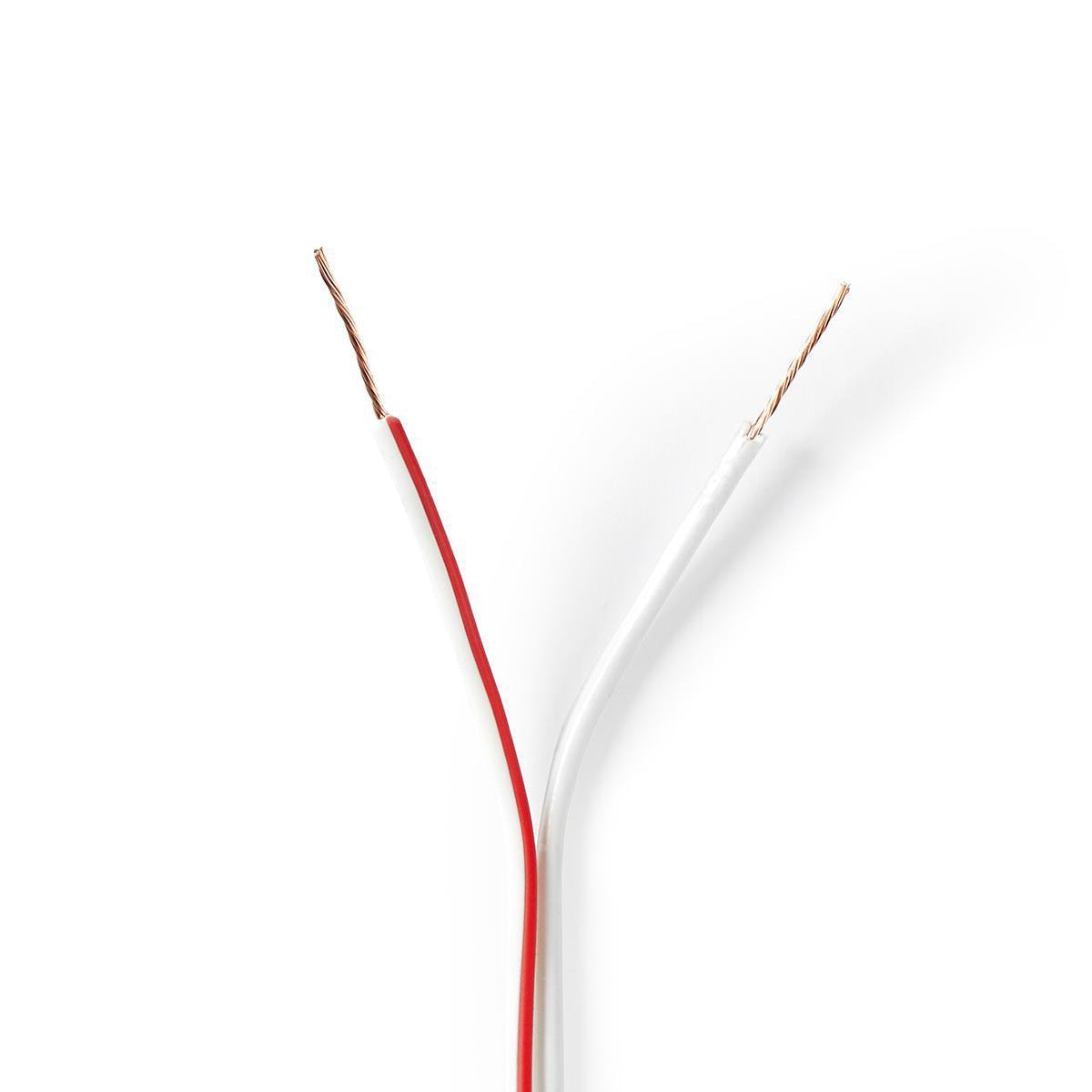 Speaker cable | 2x 0.35 mm² | CCA | 100.0 m | Round | PVC | White | Packaging