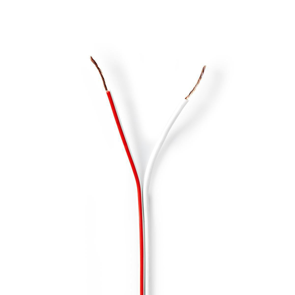 Speaker cable | 2x 0.50 mm² | CCA | 100.0 m | Round | PVC | White | Packaging