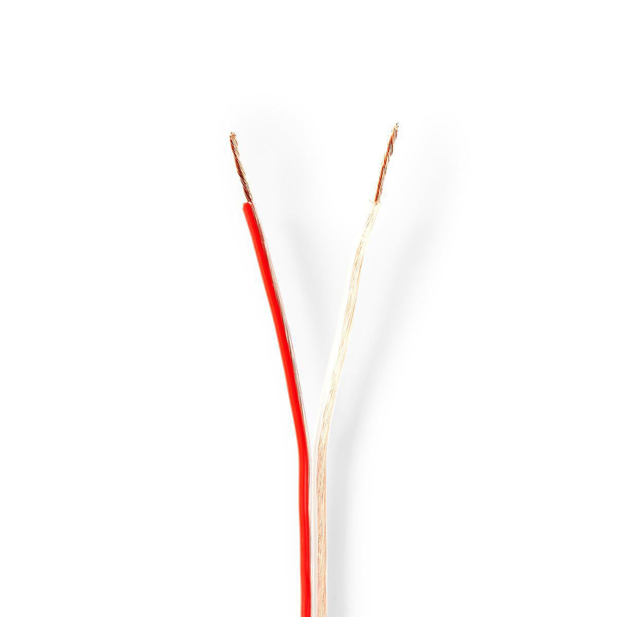 Speaker cable | 2x 0.75 mm² | Copper | 15.0 m | Round | PVC | Transparent | Roll