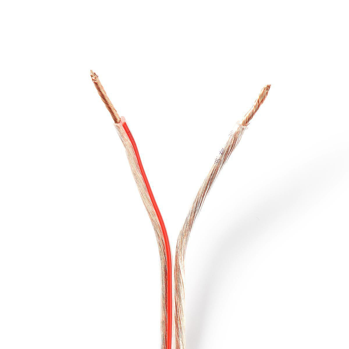 Speaker cable | 2x 1.50 mm² | CCA | 15.0 m | Round | PVC | Transparent | Packaging