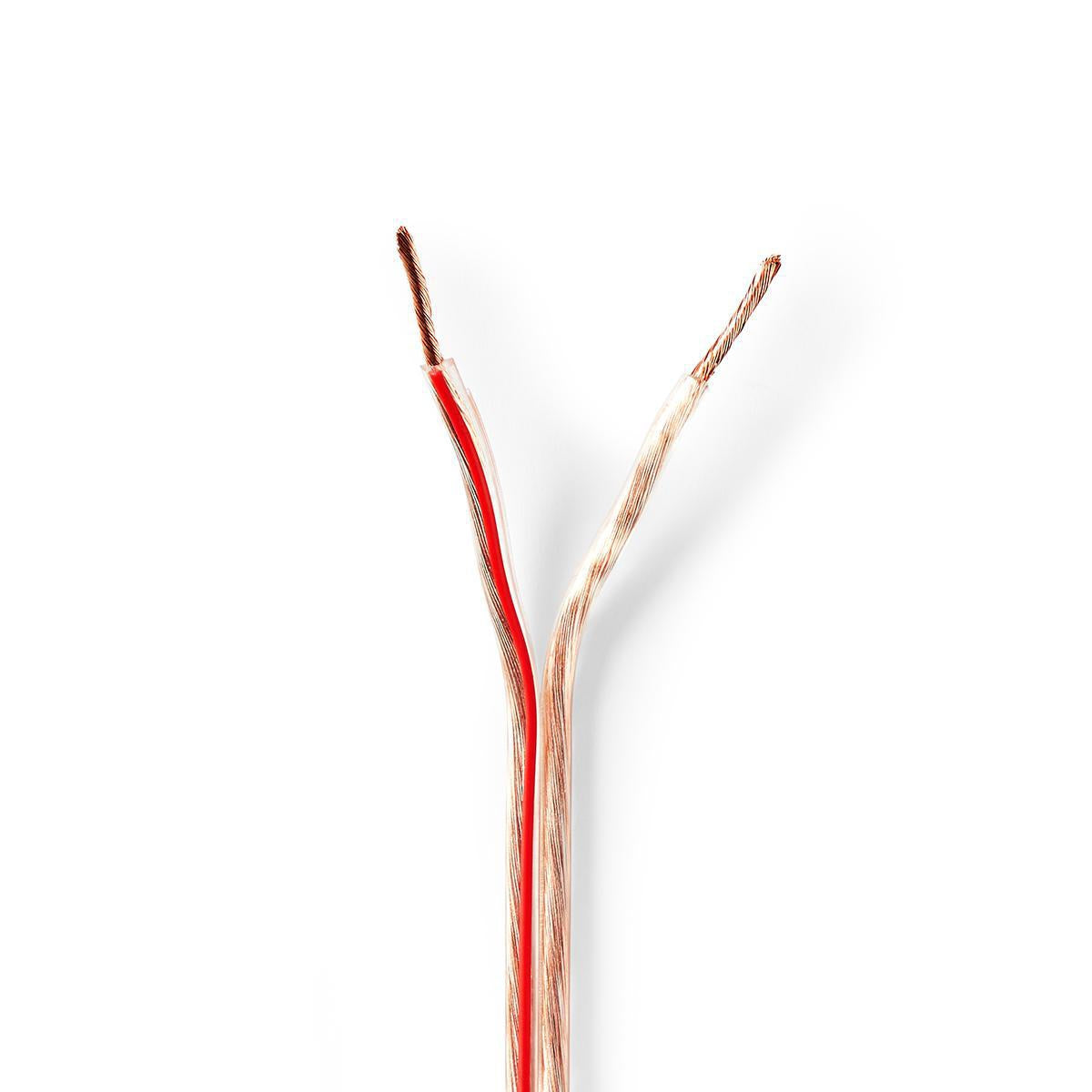 Speaker cable | 2x 1.50 mm² | Copper | 25.0 m | Round | PVC | Transparent | Roll