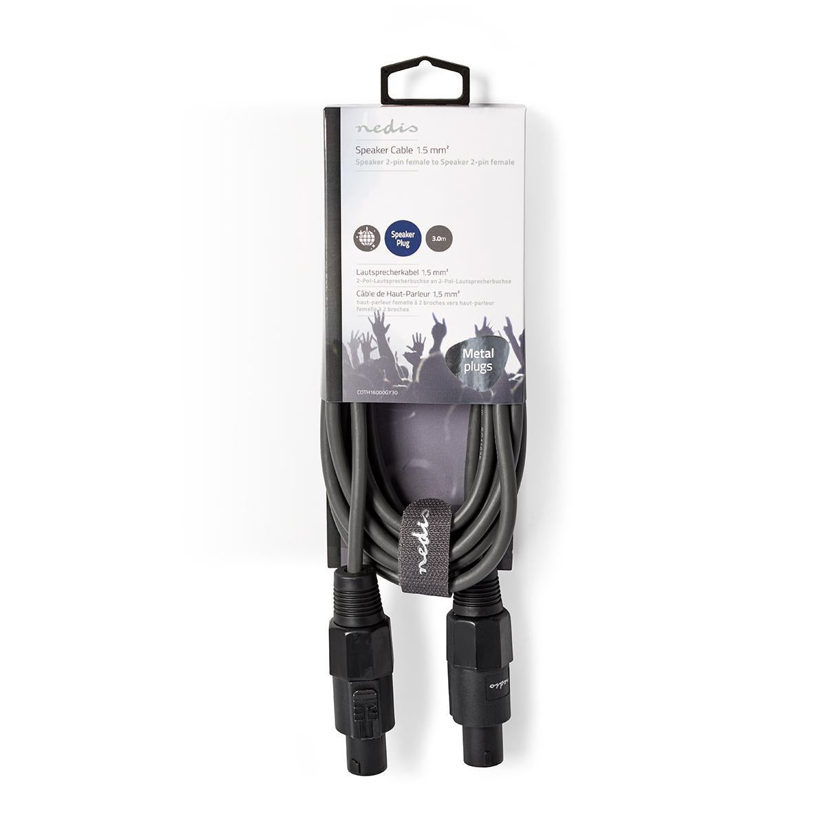 Speaker cable | 48 x 0.20 mm | Copper | 3.00 m | Round | PVC | Dark gray | Cardboard sleeve