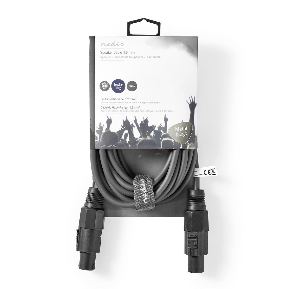 Speaker cable | 48 x 0.20 mm | Copper | 5.00 m | Round | PVC | Dark gray | Cardboard sleeve