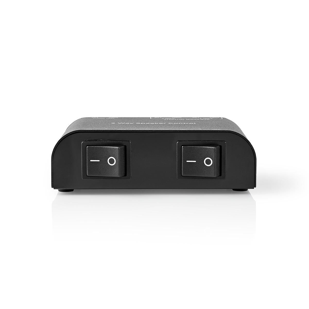 Speaker control box | 2-Port port(s) | Terminal clamps | Speaker Impedance: 4-16 Ohm | Max load per Channel: 150 W | Aluminum | Black