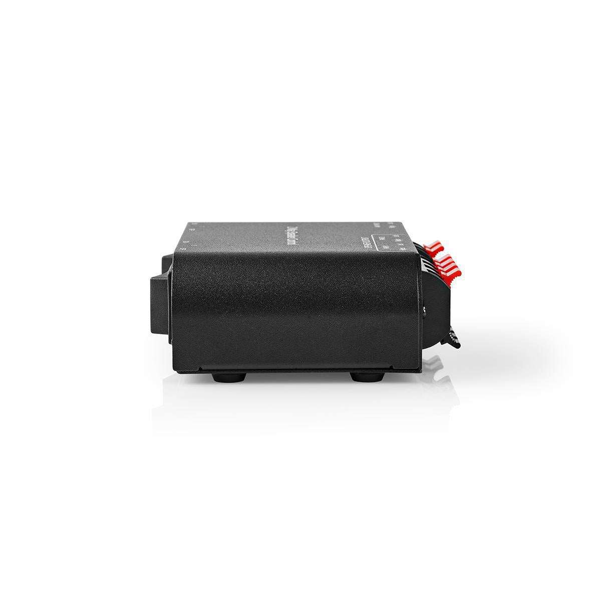 Speaker control box | 2-Port port(s) | Terminal clamps | Speaker Impedance: 4-16 Ohm | Max load per Channel: 150 W | Aluminum | Black