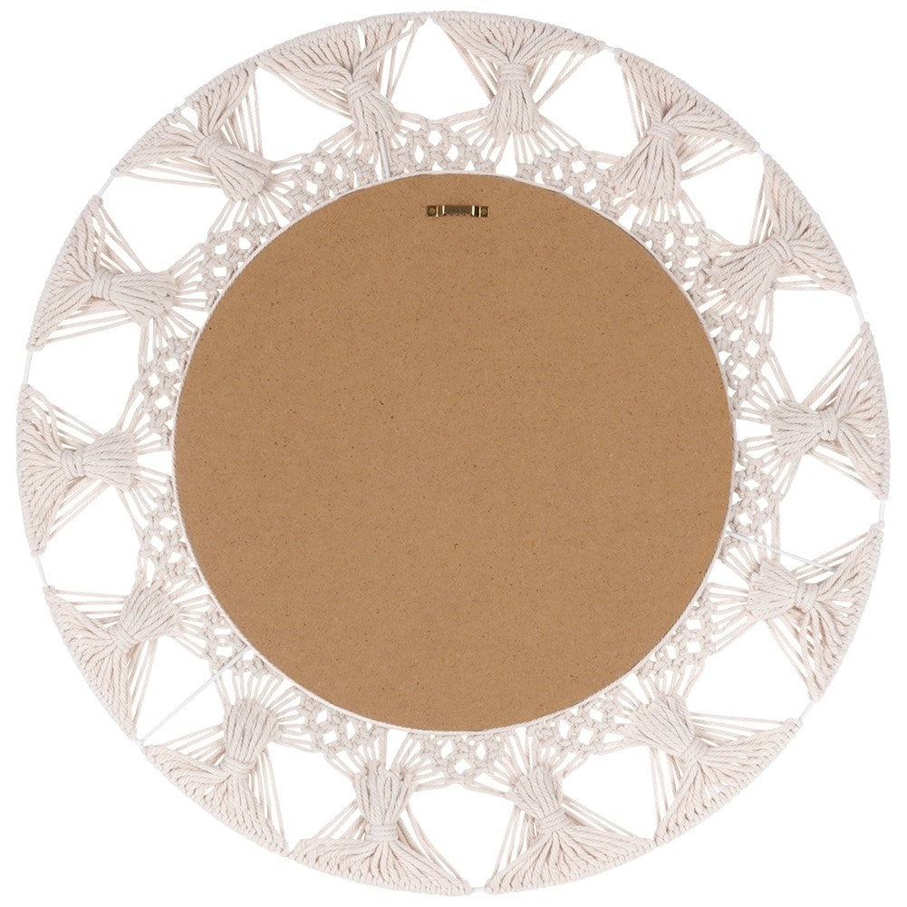Spectacular Wall Mirror in Braided Cotton, 55 cm Diameter