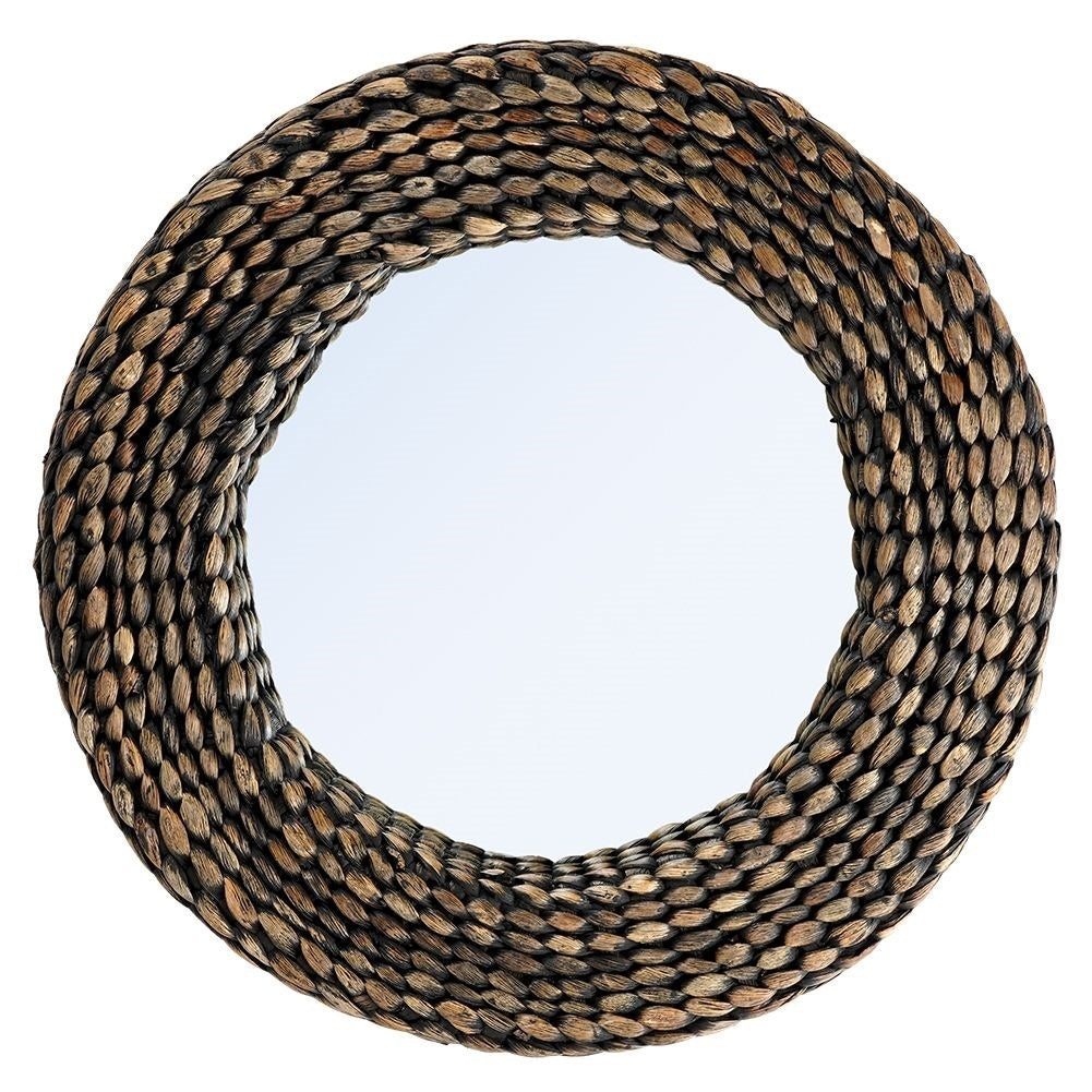 Spectacular wall mirror with handmade water hyacinth frame