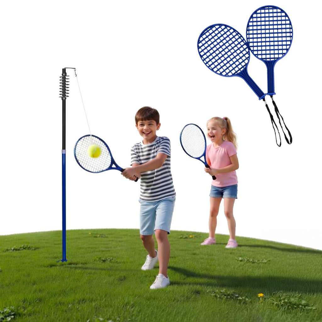 Speedball Tennis Set with Adjustable Pole and 2 Rackets