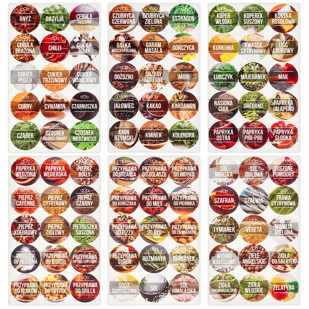 Spice container glass 100 ml 24 pcs + 90 stickers