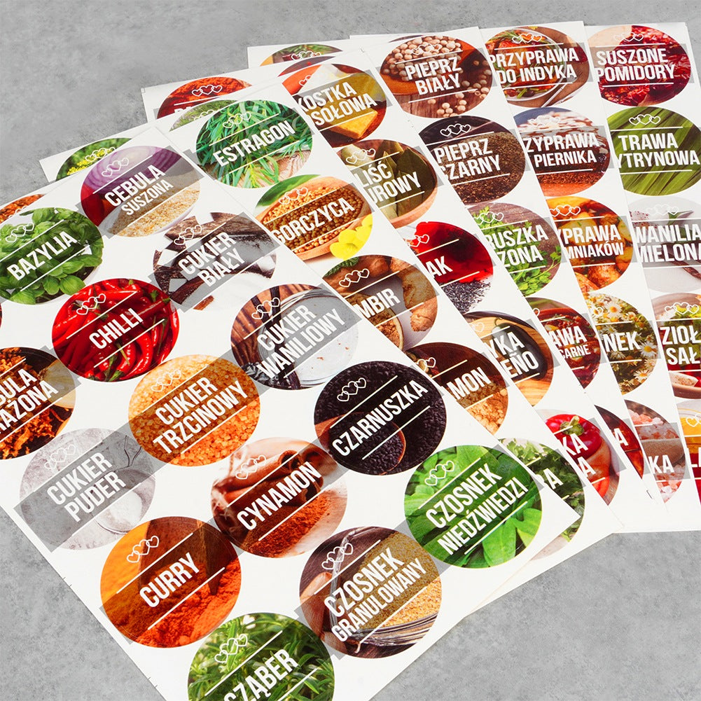 Spice container glass 100 ml 24 pcs + 90 stickers