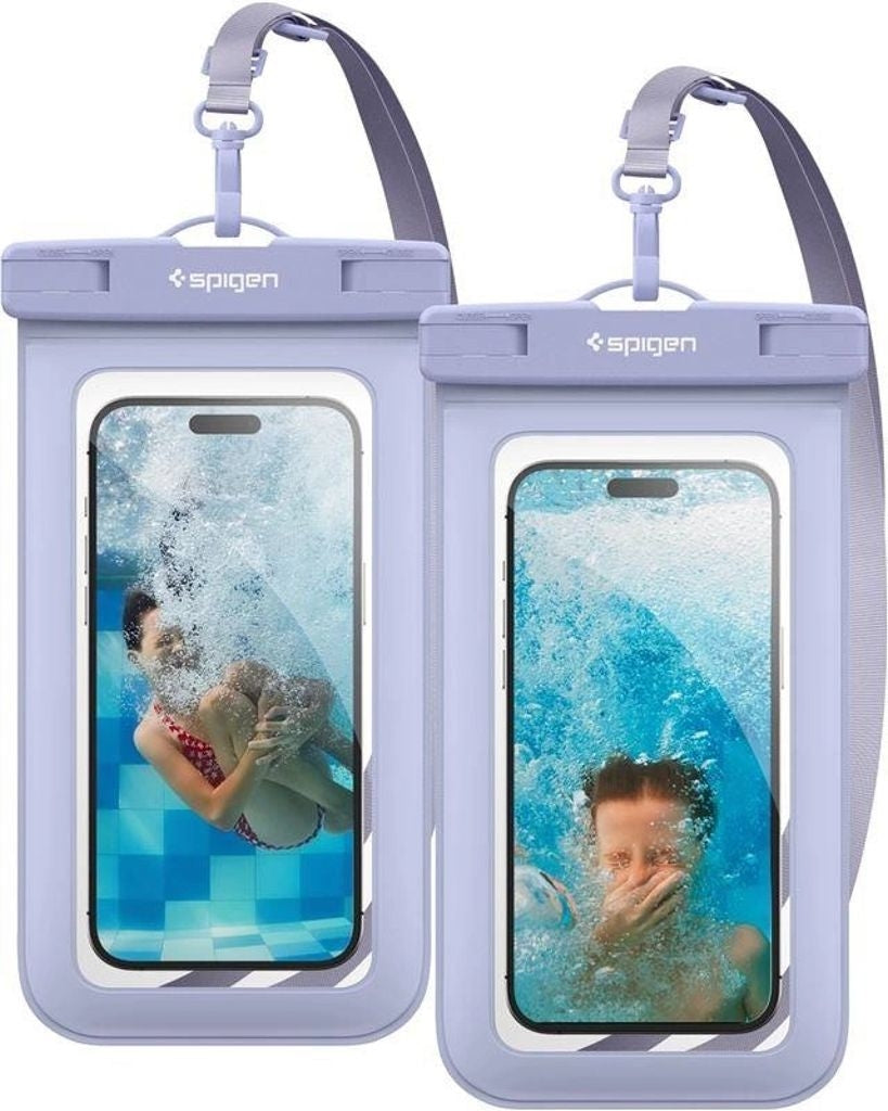 Spigen A601 Universal waterproof case, 2-pack - Aqua Blue