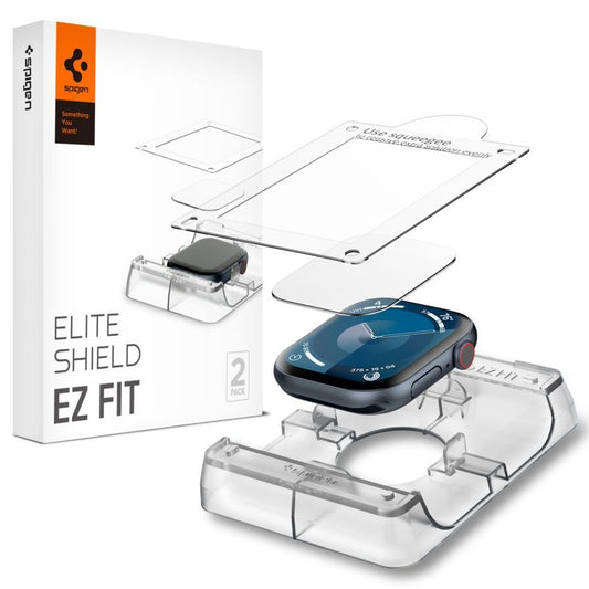 Spigen Elite Shield "Ez Fit" Skärmskydd för Apple Watch 10 (46 mm), 2-pack