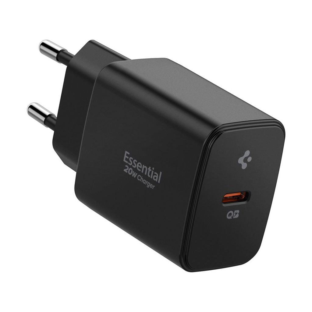 Spigen Essential Ee201Eu USB-C 20W Väggladdare – Svart