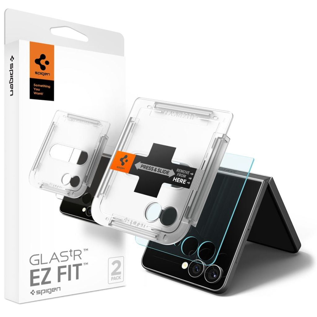 Spigen Glas.Tr Ez Fit HD 2-pack yttre skärmskydd för Samsung Galaxy Z Flip 7