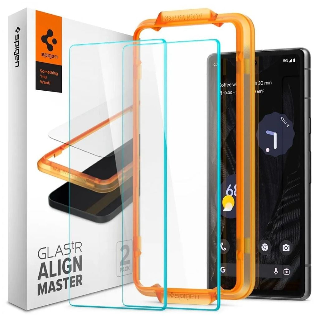 Spigen Google Pixel 7A Screen protector in tempered glass Alm Glas.Tr, 2-pack