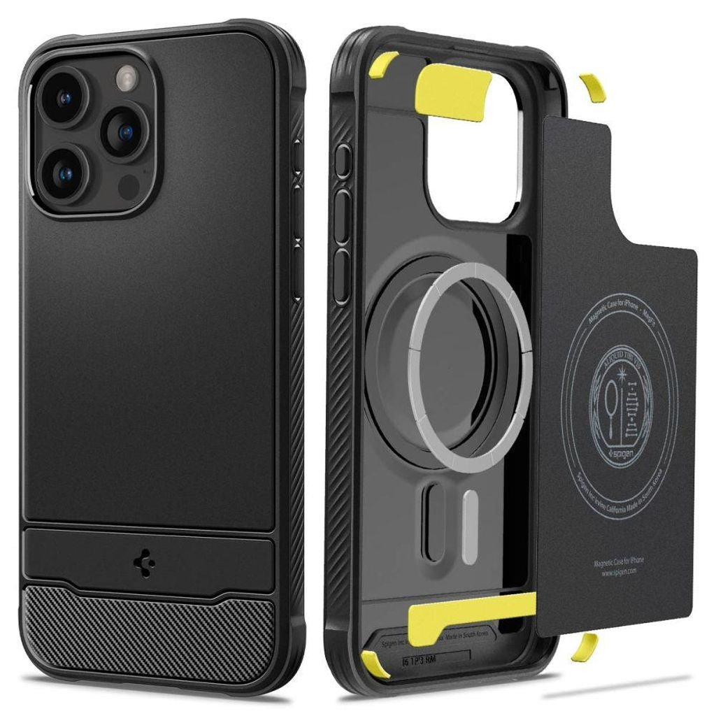 Spigen Rugged Armor Mag iPhone 15 Pro Case - Black