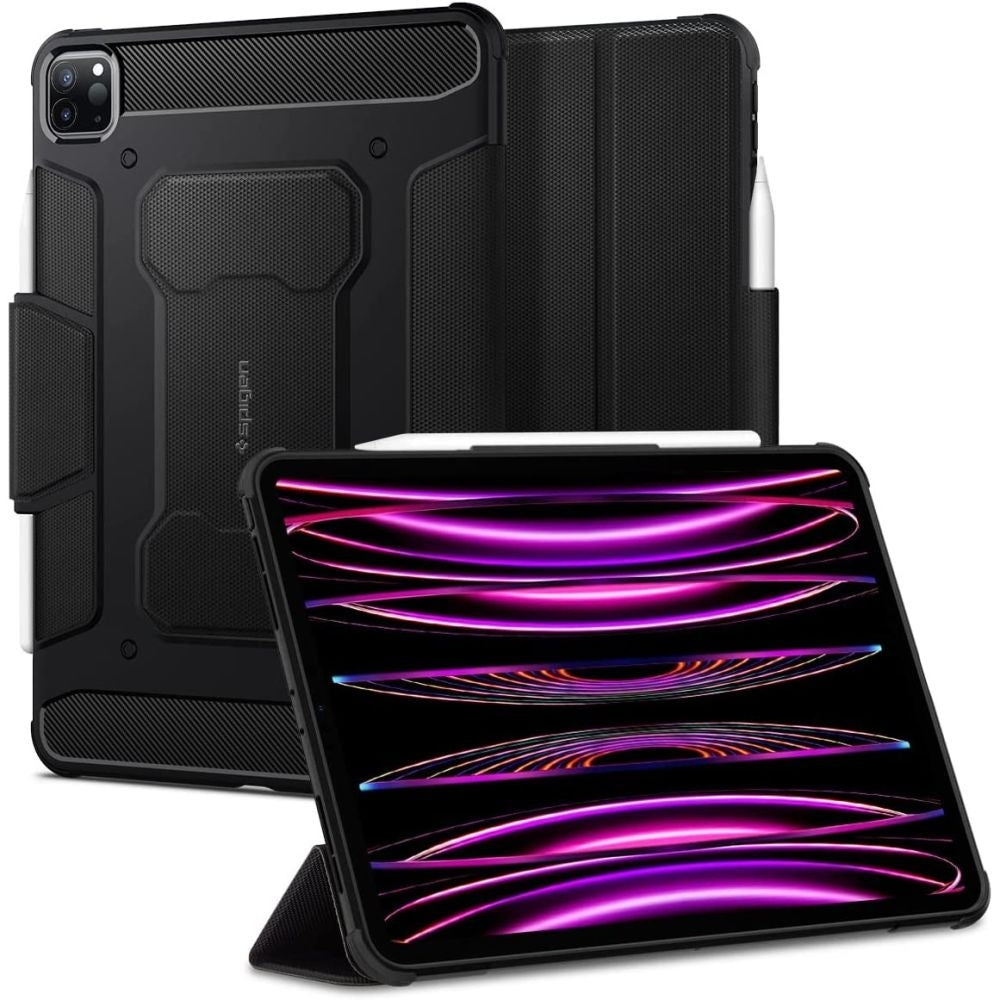 Spigen Rugged Armor Pro Case for iPad Pro 12.9" 2022, 2021 - Black