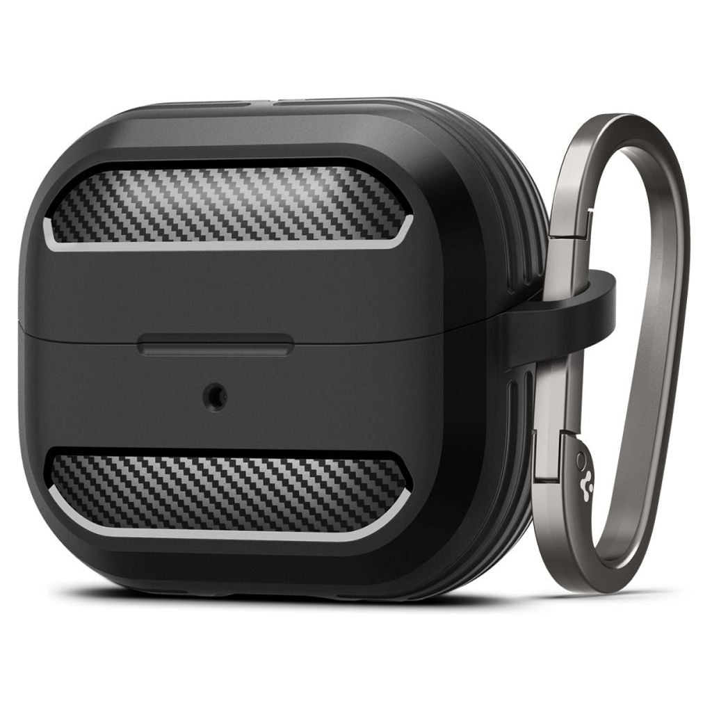 Spigen Rugged Armor med karbinhakefodral för Samsung Galaxy Buds 3/3 Pro - Svart