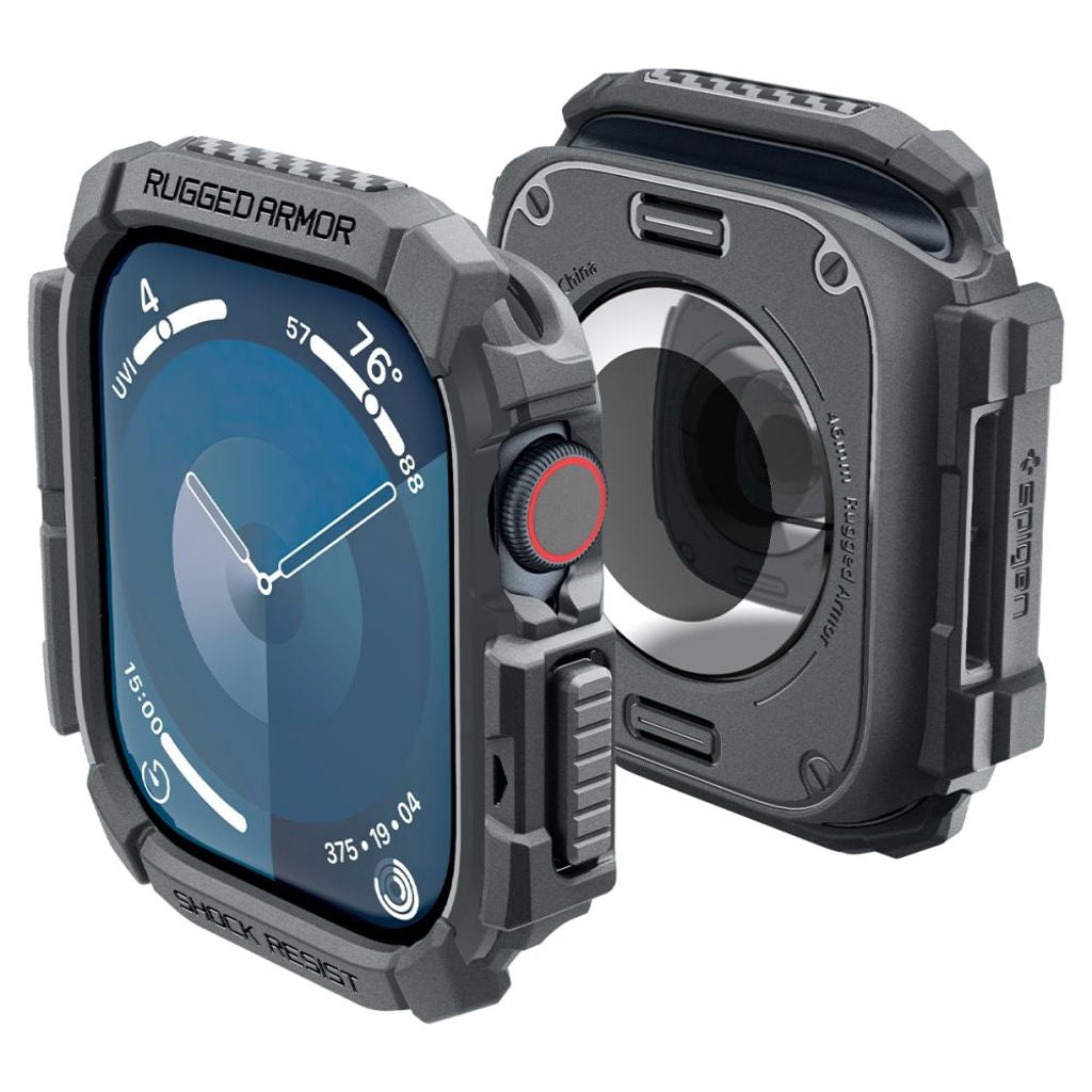Spigen Rugged Armor-skal till Apple Watch 10 46 mm - Grå