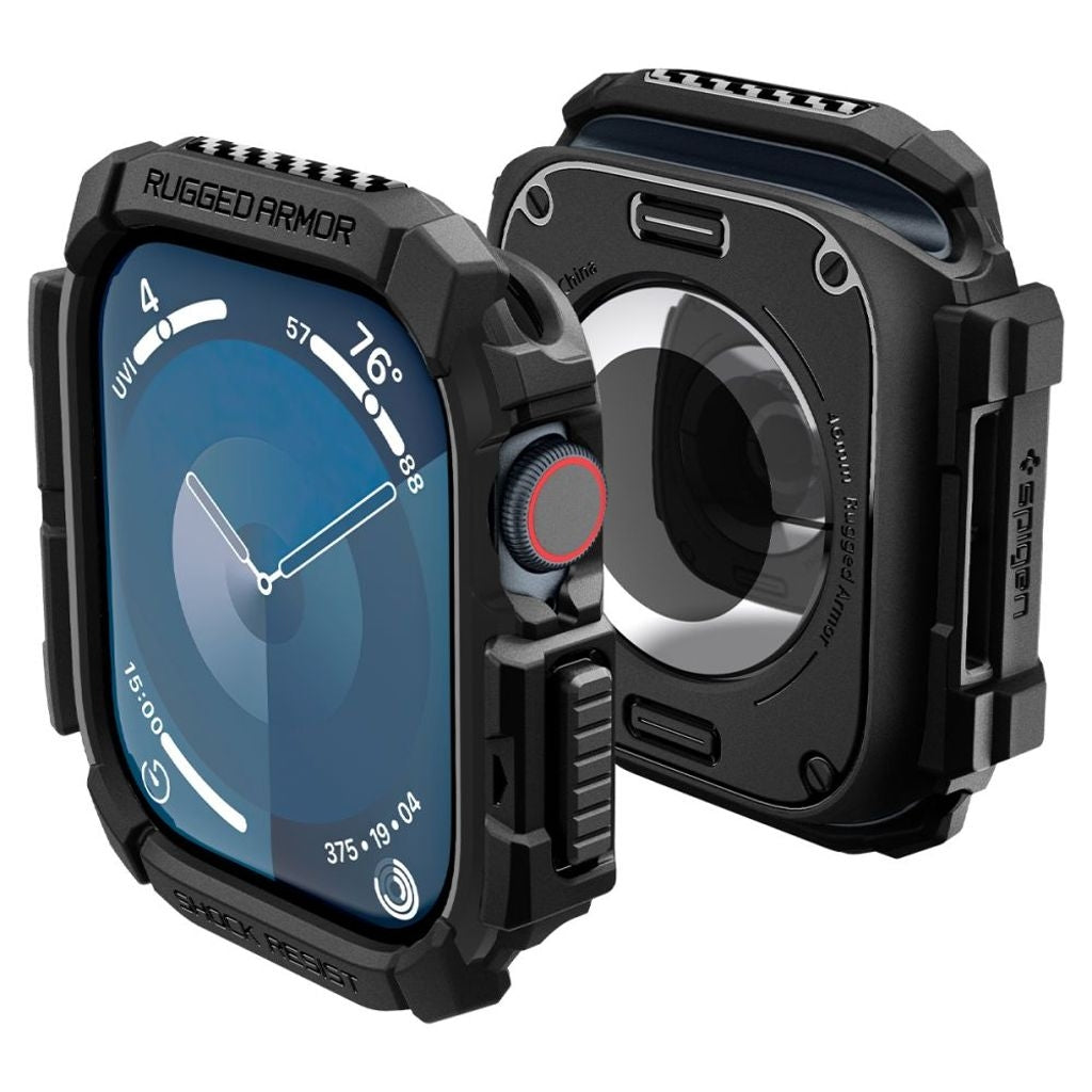 Spigen Rugged Armor-skal till Apple Watch 10 46 mm - Svart