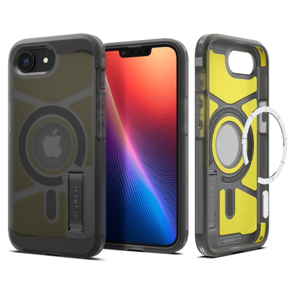 Spigen Tough Armor Magsafe-skal till iPhone 16E - Transparent grå
