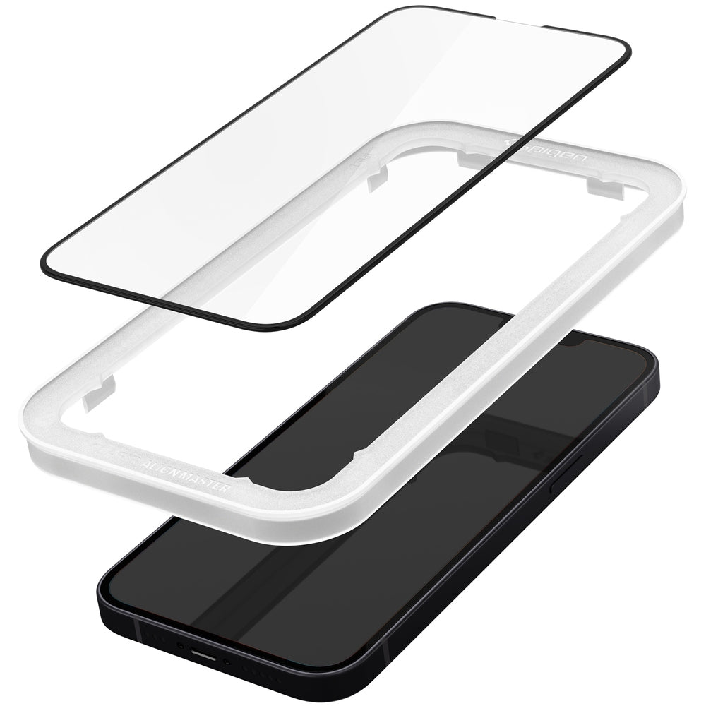 Spigen iPhone 13 / 13 Pro / 14 tempered glass screen protector Alm Glass Fc - Black
