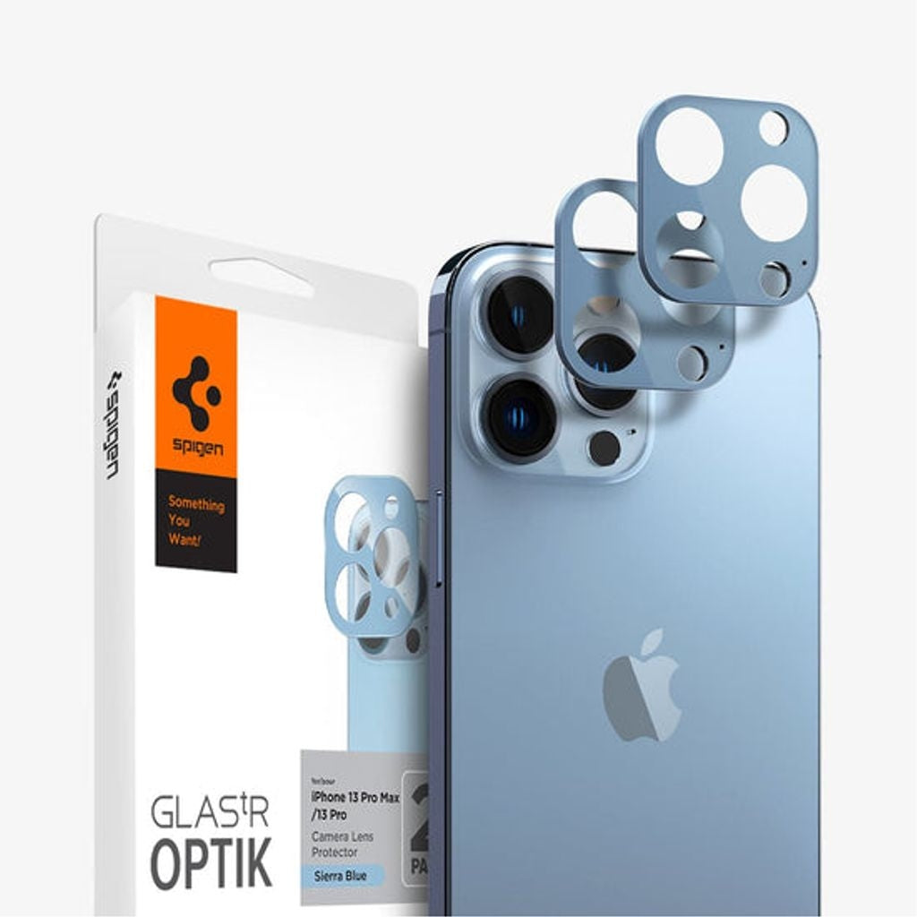 Spigen iPhone 13 Pro / 13 Pro Max Optik.Tr lens protection 2-pack - Sierra Blue