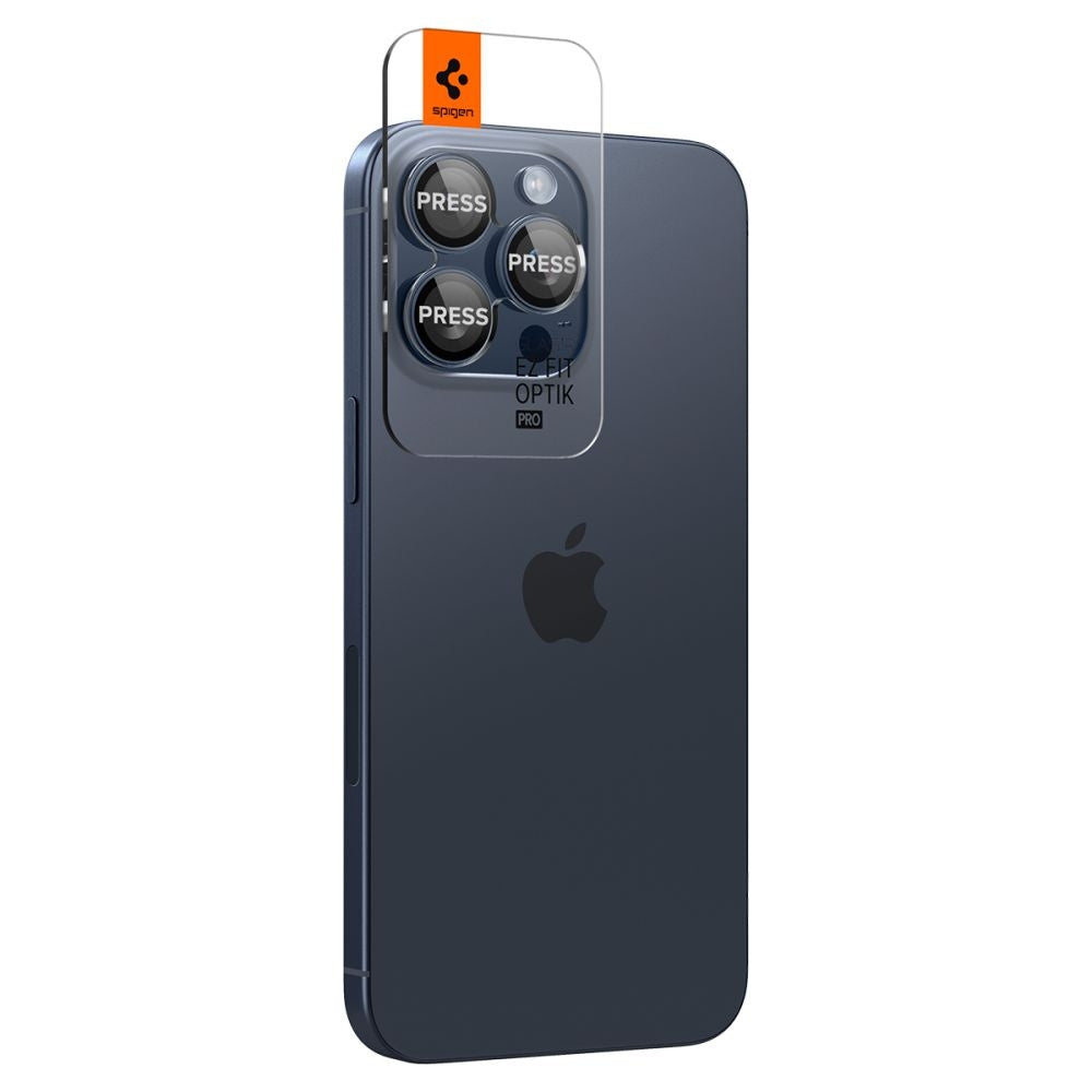 Spigen iPhone 14 Pro / 14 Pro Max / 15 Pro / 15 Pro Max Optik.Tr Ez Fit lens cover, 2-pack - Titanium Blue
