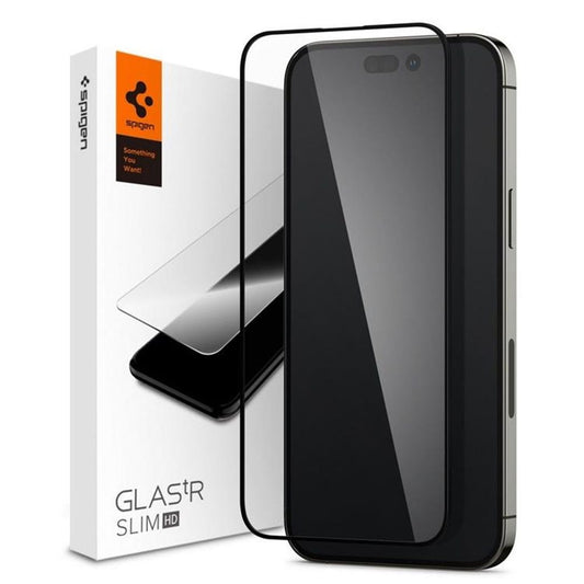 Spigen iPhone 14 Pro Glass Fc screen protector with black frame tempered glass