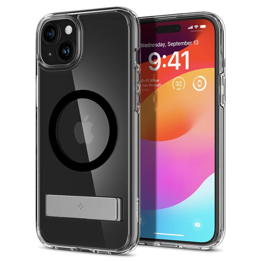 Spigen iPhone 15 Plus Ultra Hybrid Cover S Magsafe Cover With Stand - Black